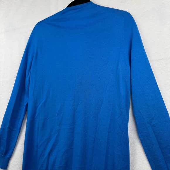 Eric Bompard Cashmere Cardigan Sweater Medium Blue V-Neck Long Sleeve Pockets - Picture 13 of 13